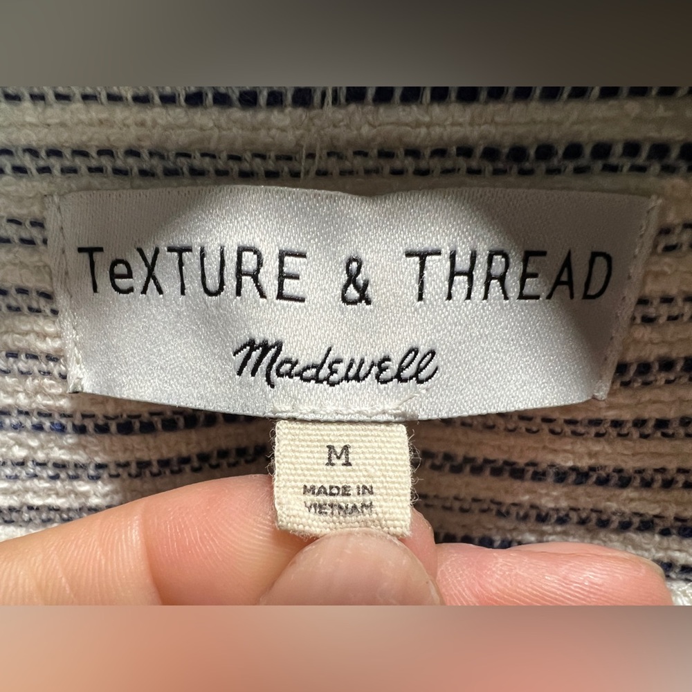Texture & Thread Madewell Striped Tie Waist Cardigan Medium - Picture 4 of 8